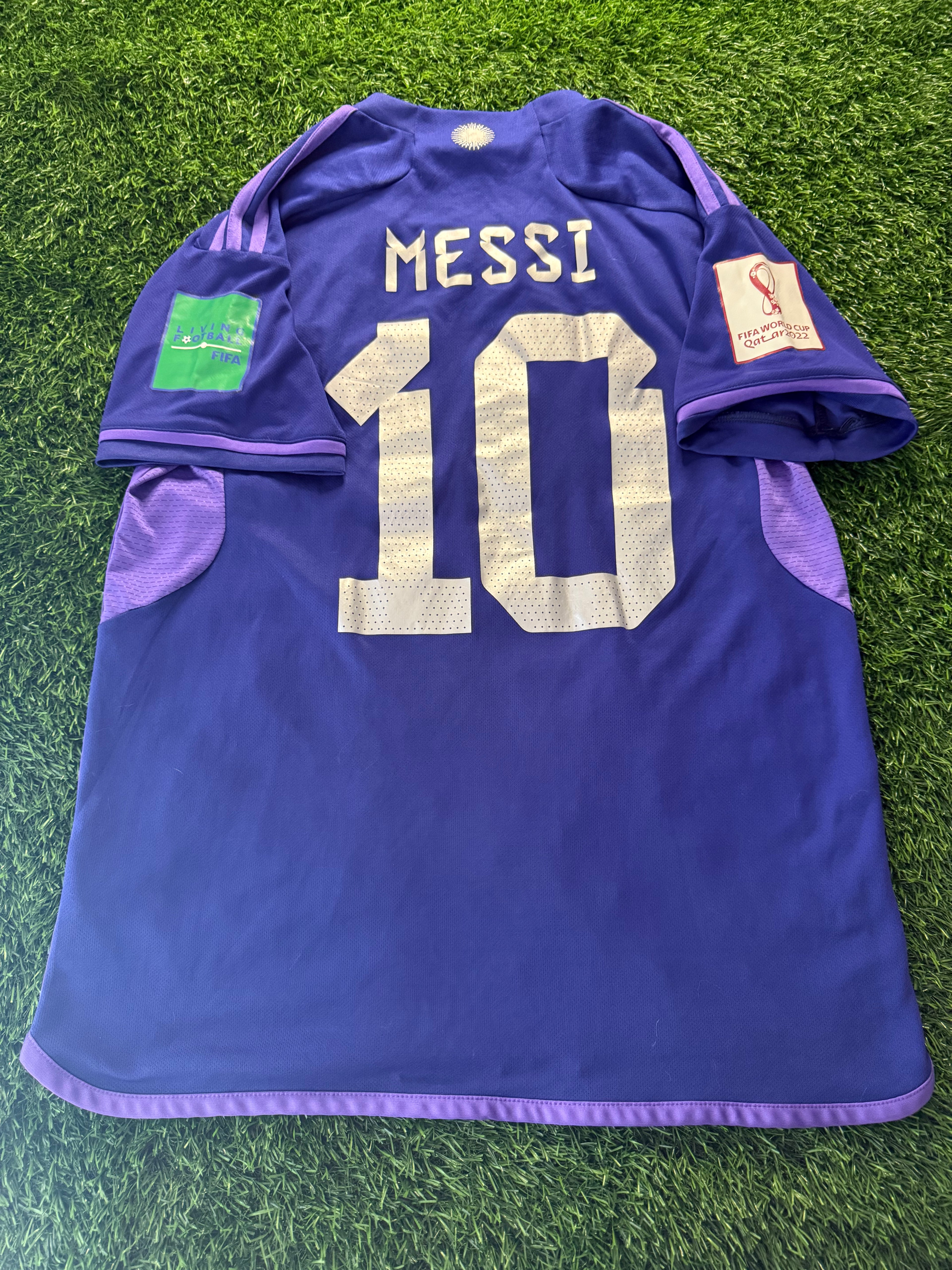 Argentina 2022 World Cup Away Jersey – Messi #10