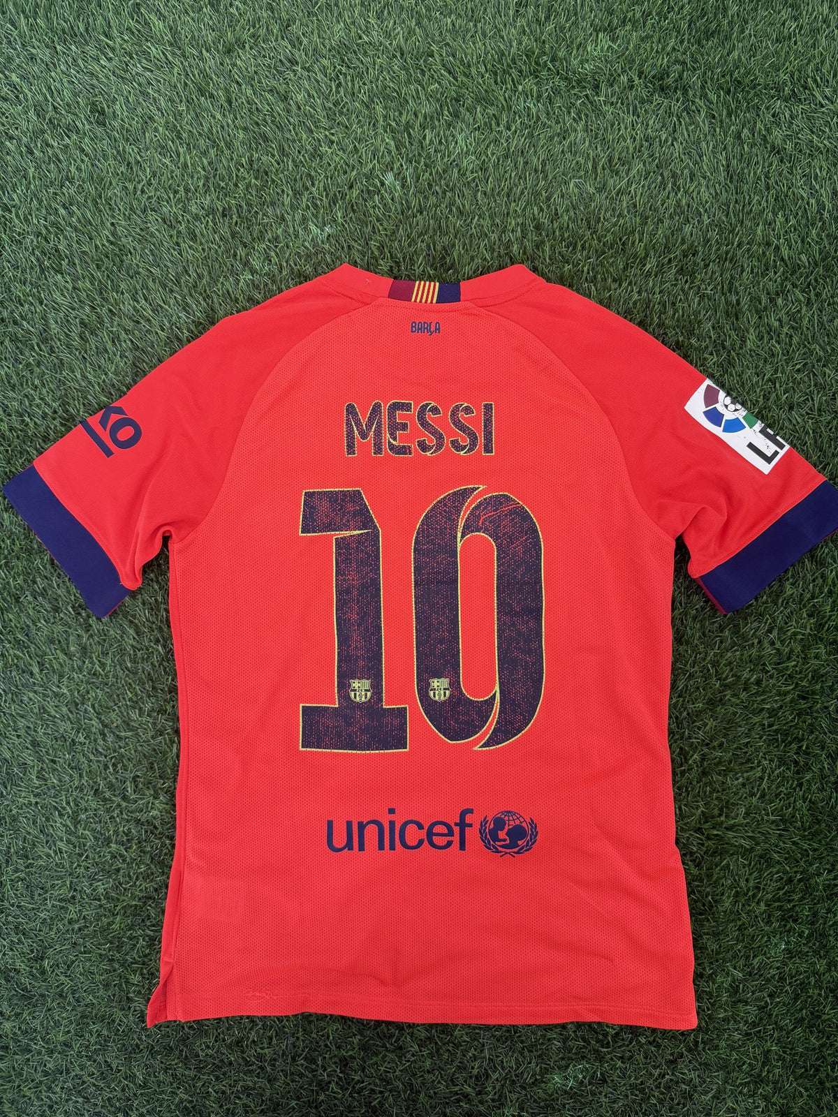 FC Barcelona Orange Jersey – Messi