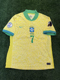Brazil Home Jersey with Copa América Patches – Vinícius Jr.