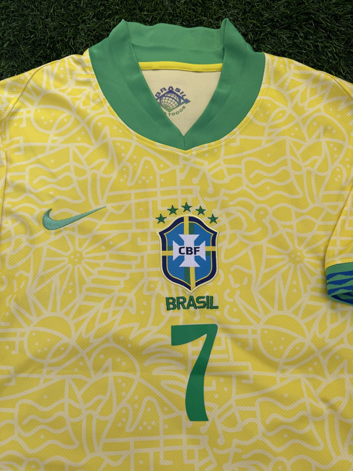 Brazil Home Jersey with Copa América Patches – Vinícius Jr.