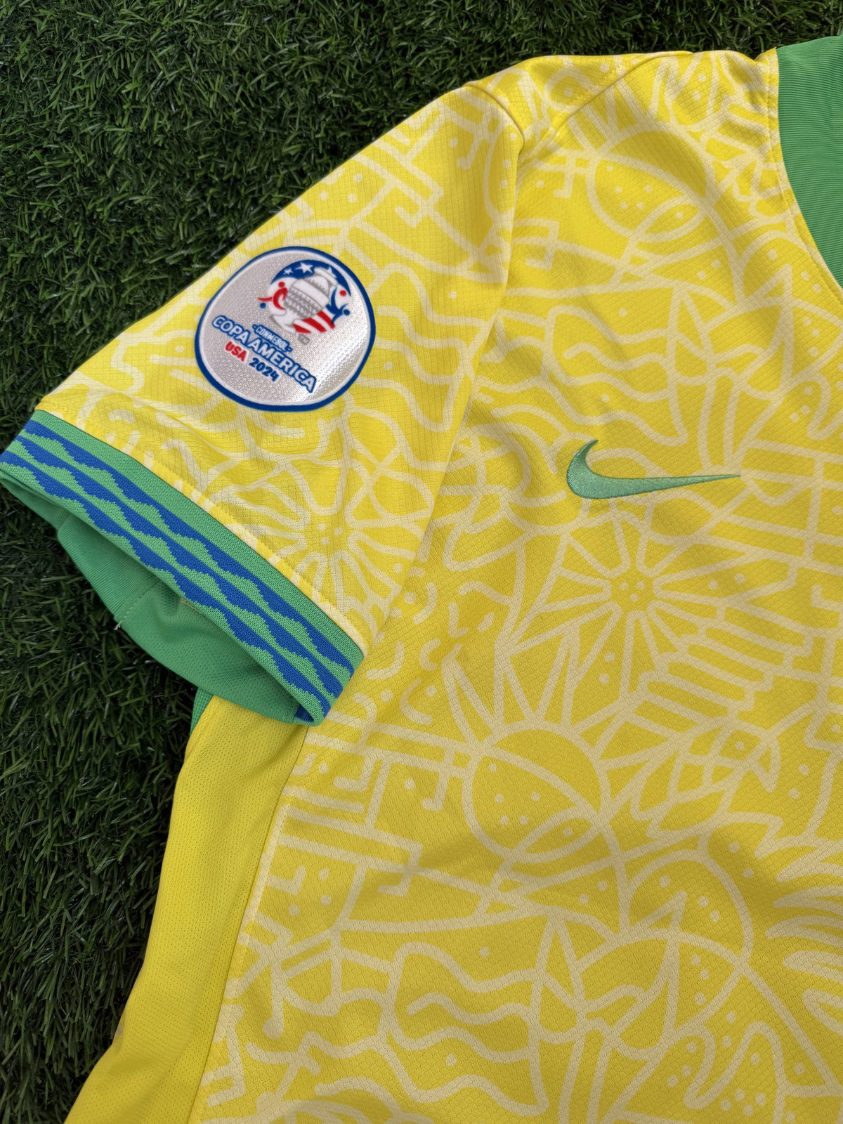 Brazil Home Jersey with Copa América Patches – Vinícius Jr.