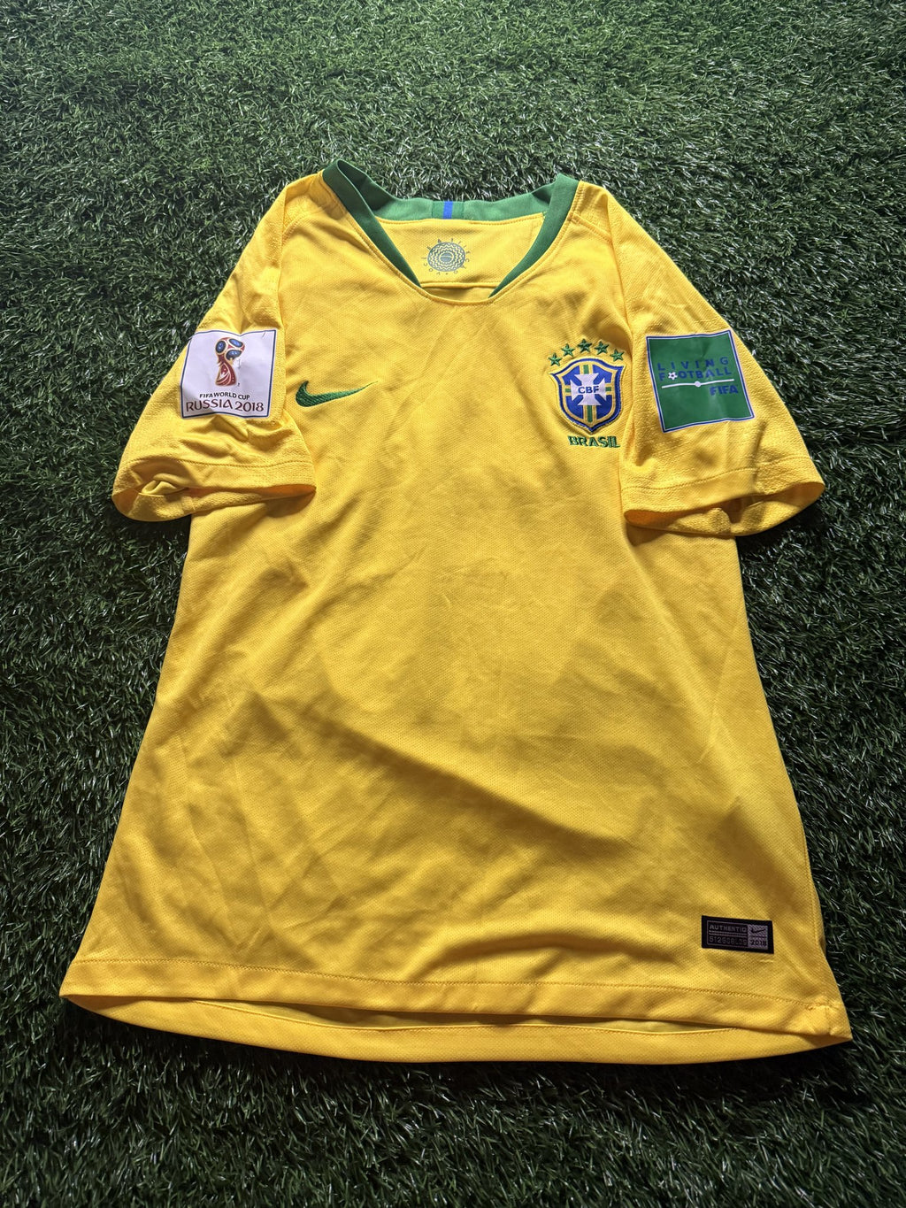 Brazil 2018 World Cup Home Jersey with Patches