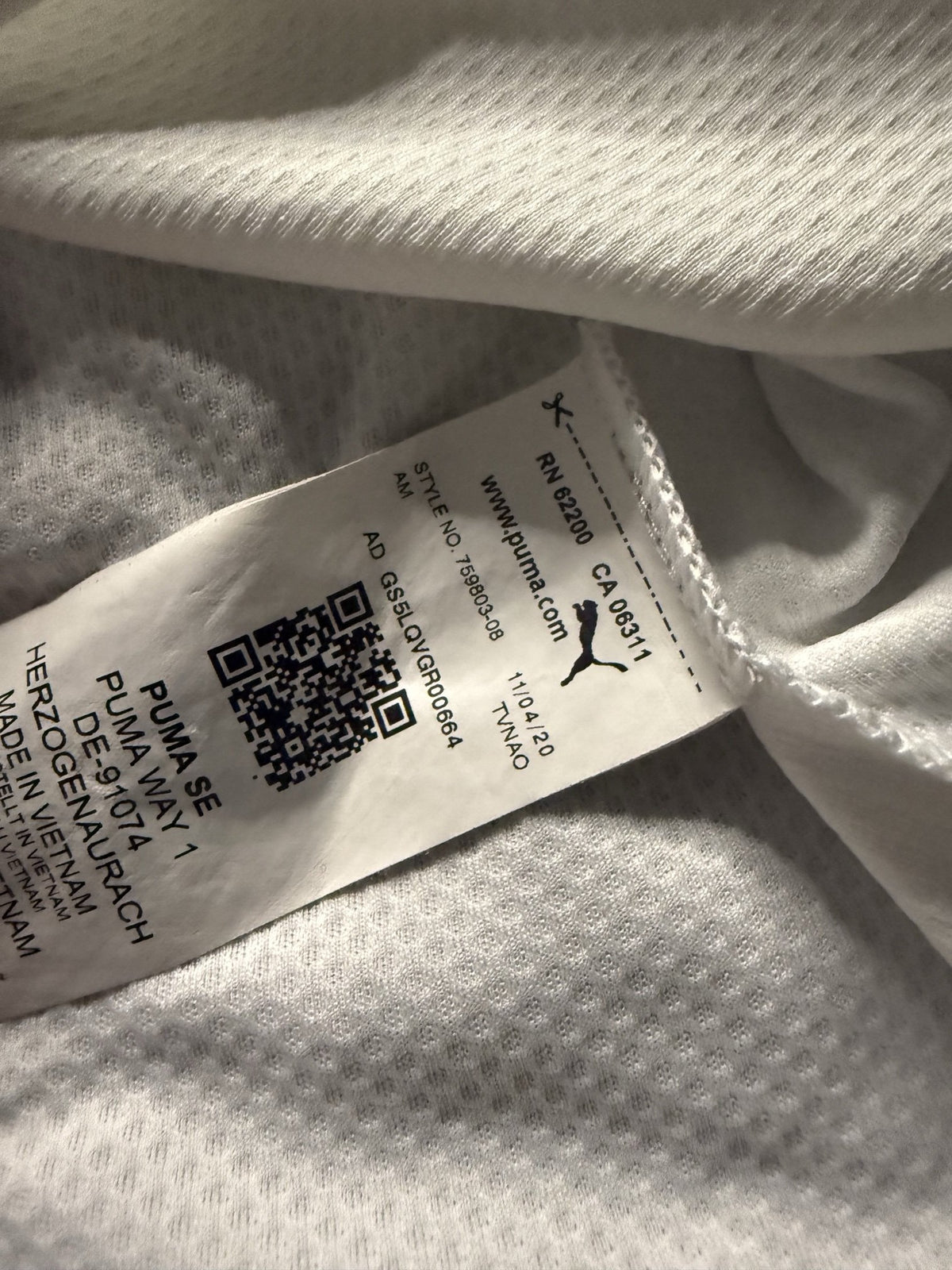 Italy 2021 away jersey product label